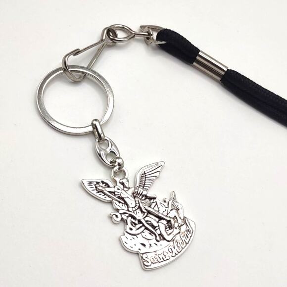Archangel Saint Michael Keychain Stainless Christian Catholic Faith Birthday NEW - Picture 1 of 6
